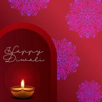 artistieke typografie groeten tekst shubh deepawali happy diwali in hindi voor het indiase lichtfestival. vector