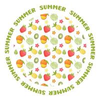 zomer spandoek. zomer vruchten. illustratie vector