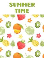 zomer banier met fruit. zomer tijd. illustratie vector