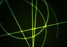 groen neon lijnen en cirkels abstract technologie achtergrond vector