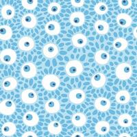 naadloos patroon met vrolijk bloemen ogen vector