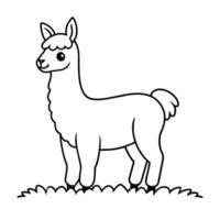 illustratie van een schattig lama. kinderen kleur boek. vector