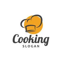 chef logo chef hoed Koken en catering logo vector ontwerp