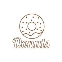 donut logo zoet smakelijk donut logotype backgrond glazuur toetje teken voor cafe restaurant kraam. grijp en Gaan concept vector