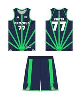 basketbal Jersey sjabloon ontwerp, basketbal uniform mockup ontwerp, sublimatie sport- kleding ontwerp, Jersey basketbal ideeën. ontwerp. vector