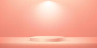 abstract roze 3d kamer met reeks van realistisch roze cilinder voetstuk podium. sjabloon bespotten omhoog voor Scherm van Product. bedrijf achtergrond. stadium voor vitrine. illustratie. vector