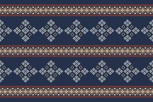 traditioneel etnisch motieven ikat meetkundig kleding stof patroon kruis steek.ikat borduurwerk etnisch oosters pixel marine blauw achtergrond. abstracte, illustratie. textuur, sjaal, decoratie, behang. vector