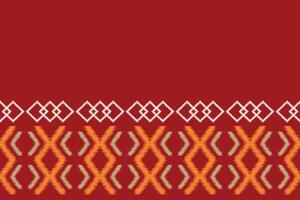 traditioneel etnisch ikat motief kleding stof patroon meetkundig stijl.afrikaans ikat borduurwerk etnisch oosters patroon rood achtergrond behang. abstract, illustratie.textuur,frame,decoratie. vector