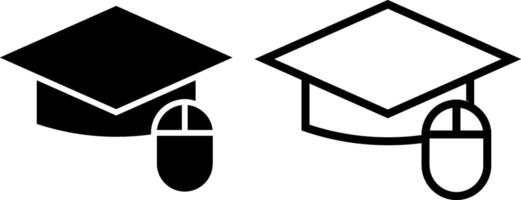 online onderwijs icoon, teken, of symbool in glyph en lijn stijl geïsoleerd Aan transparant achtergrond. illustratie vector