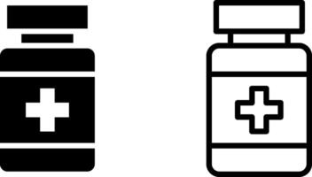 pillen fles icoon, teken, of symbool in glyph en lijn stijl geïsoleerd Aan transparant achtergrond. illustratie vector