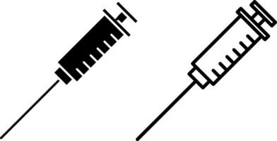 injectiespuit icoon, teken, of symbool in glyph en lijn stijl geïsoleerd Aan transparant achtergrond. illustratie vector