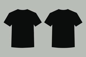 duidelijk zwart t-shirt voorkant en terug realistisch voelen vector