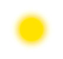 zomer icoon. zonnige heldere cirkelvorm, zon schijnt fel, plat eenvoudig logo-sjabloon. modern toerisme embleem idee. banner conceptontwerp, vectorillustratie op witte achtergrond. vector