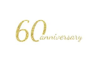 60 verjaardag logo concept. 60e jaar verjaardag icoon. geïsoleerde gouden nummers op zwarte achtergrond. vectorillustratie. eps10. vector