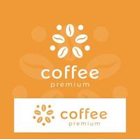 koffie logo, modern concept. koffieboon icoon. abstracte energiedrank logo sjabloon. geïsoleerde vector embleem op lege achtergrond.