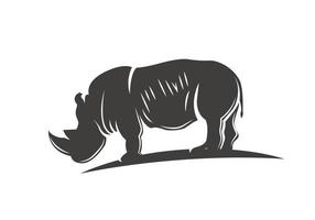 zwarte neushoorn silhouet. geïsoleerde vectorillustratie. vector