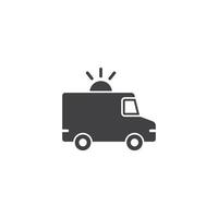 noodgeval auto icoon in vlak stijl. ambulance illustratie Aan geïsoleerd achtergrond. vervoer teken bedrijf concept. vector