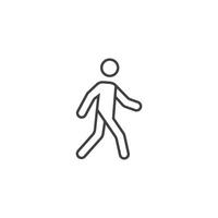 wandelen Mens icoon in vlak stijl. mensen illustratie Aan geïsoleerd achtergrond. vervoer teken bedrijf concept. vector