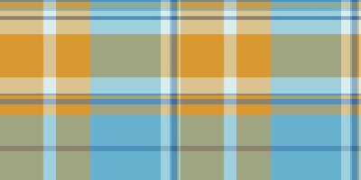 minimalistische Schotse ruit achtergrond textiel, aantrekkingskracht structuur controleren. huiselijk naadloos kleding stof plaid patroon in pastel en cyaan kleuren. vector
