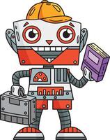 robot gaan naar school- tekenfilm gekleurde clip art vector