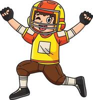 Amerikaans Amerikaans voetbal speler jumping zege clip art vector