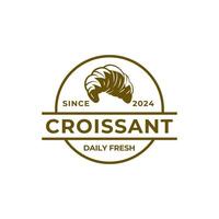 illustratie van een bakkerij winkel logo icoon, met huis gemaakt croissant vector