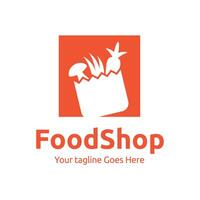 vers voedsel boodschappen doen logo ontwerp sjabloon. logo concept voor winkel , supermarkt of supermall. vector