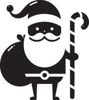 minimaal karton grappig karakter, de kerstman claus, silhouet 2 vector