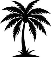 palmboom silhouet op witte achtergrond vector