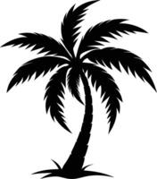 palmboom silhouet op witte achtergrond vector