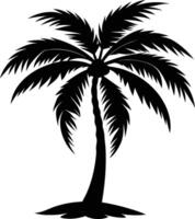 palmboom silhouet op witte achtergrond vector