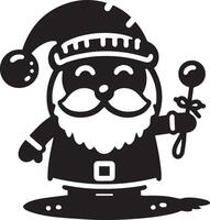 minimaal karton grappig karakter, de kerstman claus, silhouet vector