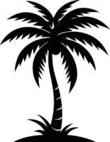 palmboom silhouet op witte achtergrond vector