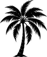 palmboom silhouet op witte achtergrond vector