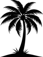 palmboom silhouet op witte achtergrond vector