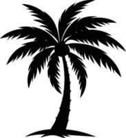 palmboom silhouet op witte achtergrond vector