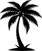 palmboom silhouet op witte achtergrond vector