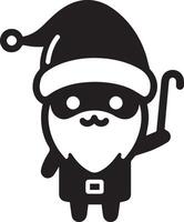 minimaal karton grappig karakter, de kerstman claus, silhouet 18 vector