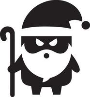 minimaal karton grappig karakter, de kerstman claus, silhouet 4 vector