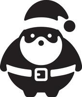 minimaal karton grappig karakter, de kerstman claus, silhouet 29 vector