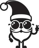 minimaal karton grappig karakter, de kerstman claus, silhouet vector