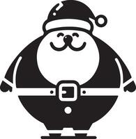 minimaal karton grappig karakter, de kerstman claus, silhouet 22 vector