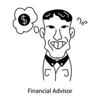trendy financieel adviseur vector