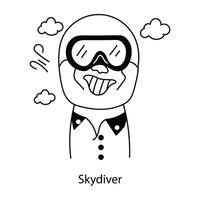 modieus skydiver concepten vector