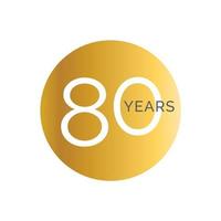 Sjabloon voor 80-jarig jubileum gouden spandoek, tachtigste jubileumlabels, bedrijfsverjaardagslogo, vectorillustratie vector