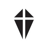 christelijk symbool, zwart grafsteen kruis icoon. uitvaartdiensten logo sjabloon. geïsoleerde vectorillustratie. vector