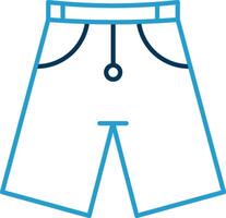shorts lijn blauw twee kleur icoon vector
