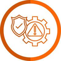 risico beheer lijn oranje cirkel icoon vector