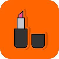 lippenstift gevulde oranje achtergrond icoon vector