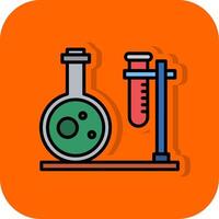 laboratorium gevulde oranje achtergrond icoon vector